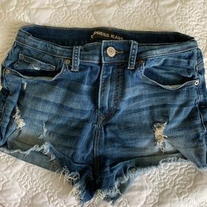 Express denim shorts.